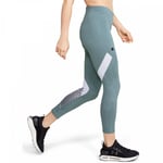 Under Armour Rush Leggings Womens XS Green Cropped HeatGear Breathable Training