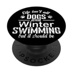 Natation hivernale et chiens PopSockets PopGrip Adhésif