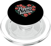 Poppies Are My Valentine Red Poppy Flower Valentines Day PopSockets PopGrip for MagSafe