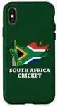 Coque pour iPhone X/XS Couleurs du drapeau sud-africain Cricket Afrique du Sud