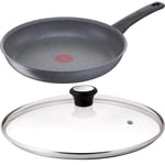 Tefal Healthy Chef 28cm Fry Pan with Glass Lid Titanium Non Stick Induction Grey