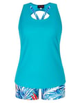 Tankini for Women with Shorts 3 Pieces Tummy Control Ladies Swimming Costume with Shorts Mint Blue 16