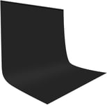 Fond Noir 1,5x2M Fond Studio Photo Professionnel Noir Mat Toile de Fond en Polyester Shooting Photo Pliable pour Photographie Portrait Objet Vidéo Diffusion en Direct Zoom