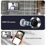 Video Doorbell With Monitor Screen 4.3in 1080P Wireless Ring Doorbell