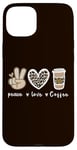 iPhone 15 Plus Cute Leopard Peace Sign Love Coffee Heart For Cafe Lovers Case