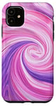 iPhone 11 Swirl Pink Color Illustration Pattern Abstract Art Case