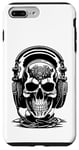 Coque pour iPhone 7 Plus/8 Plus Tête de mort avec écouteurs et cerveau