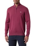 GANT Classic Cotton Half Zip Pull-Over, Bordeaux, XXL Homme