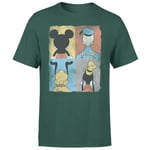 Donald Duck Mickey Mouse Pluto Goofy Tiles Men's T-Shirt - Green - S - Vert Citron