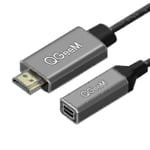 Qgeem HDMI till Mini DP-konverteringsadapterkabel UHD 4K@30Hz-kontakt