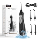 Water Flosser Cordless Advanced Water Flosser Teeth Cleaner Capacity, USB Rechargeable Dental Flosser, IPX7 Waterproof 3 Modes & 3 Jet Tips and 1 Tongue Scraper for Teeth/Braces/Bridges Clean