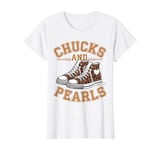 chucks and pearls leopard skin for ladies 2025 T-Shirt