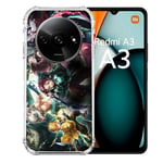 Cokitec Coque Renforcée pour Xiaomi Redmi A3 Manga Demon Slayer Groupe