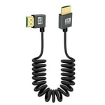 Cable Spirale Hdmi Vers Hdmi 8K,90 Degres,Angle Droit,Court,48Gbps,Haute Vitesse,Hdmi2,1,Support Hdr,8K@60Hz,4K@120Hz,Compatible Avec Les Camescopes,Lesmoniteurs(Droite)