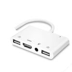 Lightning-mikrofoni-äänikaapeli Aux Jack Dual USB Hub HDMI-sovitin 4K AV TV OTG Lataus iPhone 12/11Pro/11/XS//X/8/iPad~30133