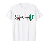 Italy Nigeria Heartbeat - Nigerian Italian Flag T-Shirt