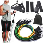 AE36600-Resistance Bands Set Elastiker, Artizlee-sats med 11 Bodybuilding-tillbehör-Fitness-band Träningsgymnastikresår