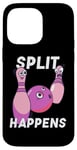 Coque pour iPhone 14 Pro Max Split Happens Bowler Funny Bowling