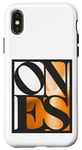 Coque pour iPhone X/XS Orange One Of Them Ones Orange Couleur Blanc Graphique