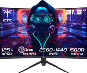 32'' Ecran PC Gamer Incurvé, 170Hz 1ms Moniteur Gaming, WQHD 2K 2560 x 1440p, VA 1500R sans Cadre, HDR10, AMD FreeSync & G-Sync, écran de réduction de la lumière Bleue, VESA, DP, HDMI, H32S17