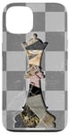 Coque pour iPhone 13 Jeu d'échecs Gambit Marbling Queen Échiquier à carreaux