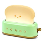 URAQT Decorative Table Lamp, Cute Night Light Green Toast Lamp, Dimmable Toast LED Night Lamp with Timer, Portable Bedroom Bedside Sleep Lamps Creative Bread Night Light for Baby Teens Girls Boys