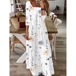 Fashionabla Elegant printed Klänning Lång Jumpsuit White XL