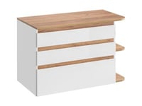 Meuble sous vasque suspendu - Coloris naturel clair et blanc - 96 cm - ANIDA