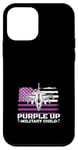 Coque pour iPhone 12 mini Purple Up Drapeau militaire pour enfant Motif drapeau américain