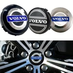 4-pack - Volvo Centrumkåpor / Hjulnav Emblem - Bil 70 70 70 64mm Grå