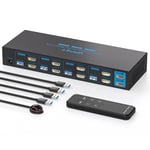 4 Pc 2 Monitor Kvm Switch,Edid Hdmi Commutateur Kvm Pour 4 Ordinateurs Partageant 2 Moniteurs Et 4 Périphériques Usb 3.0 Tels Que Clavier,Souris,Supporte 2 Méthodes De Commutation