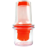 Ensoleille - Silicone Bbq Huile Bouteille Brosse Cuisson Pâtisserie Brosse Sauce Silicone Pliant Entonnoir Brosse De Nettoyage(orange)