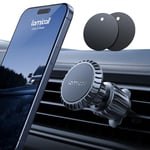 Lamicall Magnetic Car Phone Holder Vent 2024 Upgrade 6X N52 Strong Magnets, Universal Mobile Phone Mount Hook, 360 Rotating Air Vent Cradle for iPhone, Samsung, Huawei, All Smartphones & Tablets