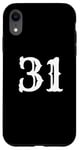 iPhone XR Number 31 in white large bold American west style font Case