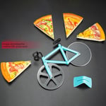 Stainless Steel Pizza Knife Two-wheel Bicycle Shape Cuttin Yellow 18*11.5cm