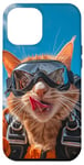 Coque pour iPhone 15 Plus Chat blanc amusant ciel plongée parachutiste hommes femmes enfants