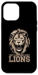 Coque pour iPhone 12 Pro Max Visage de lion drôle Meme Lions Citations Just A Man Who Loves Lions