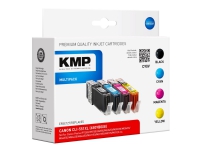 KMP MULTIPACK C90V - 4-pack - svart, gul, cyan, magenta - kompatibel - bläckpatron (alternativ för: Canon 6443B001, Canon 6444B001, Canon 6445B001, Canon 6446B001, Canon CLI-551BK XL, Canon CLI-551C XL, Canon CLI-551M XL, Canon CLI-551Y XL) - för Canon PIXMA iP8750, iX6850, MG5550, MG5650, MG5655, MG6450, MG6650, MG7150, MG7550, MX725