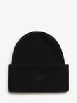 Superdry Soft Rib Knit Beanie Hat, Black