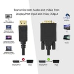 6FT Display Port DisplayPort DP to VGA Cable Adapter Converter For Dell Nuc 1.8m