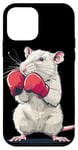 iPhone 12 mini Nice white Rat loves boxing with red Gloves Costume Case