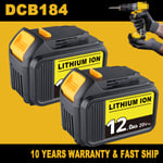 2x18V 12Ah Battery Li-Ion For DEWALT DCB184 XR Slide DCB182 DCF885 DCC785 DCB200