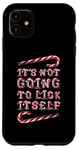 Coque pour iPhone 11 It's Not Going To Lick Itself. Bâton de sucre d'orge amusant pour Noël