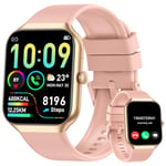 Smart Watch for Women Answer/Make Calls, 1.96" Fitness Watch with Heart Rate Monitor Sleep Monitor, 113 Sport Activity Tracker with Step Counter, IP68 Waterproof, Smartwatch for Android/iOS, Rose Gold