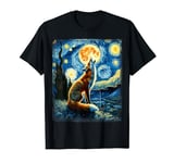 Fox Star Gazer - Artistic Van Gogh Style Starry Night Fox T-Shirt