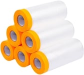 AFASOES 6 Rolls Dust Sheets Roll, 110cm x 20m Plastic Masking Film Rolls Dust &