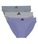 adidas Women's Seamless Bikini Underwear 3-Pack, Silver Violet/Heather Grey/Silver Green, XL