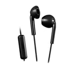 JVC HA-F17M-B-E In-Ear Earbuds Compact & Comfort with 1 Button Remote Control, Sweat Resistant (IPX2), 1.0 m Cable - Black