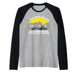 USA Tow Truck Driver, Truck Driver Yellow Line, Tow Truck Raglan Baseball Tee