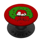 Peanuts Snoopy Christmas Wreath Nap PopSockets Swappable PopGrip